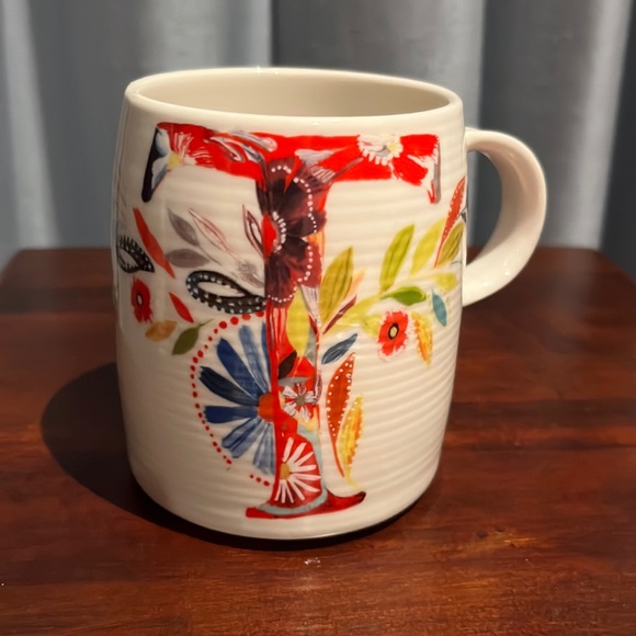 Anthropologie Other - Anthropologie Monogram T Initial Petal Palette Coffee Mug Starla M Halfmann NEW